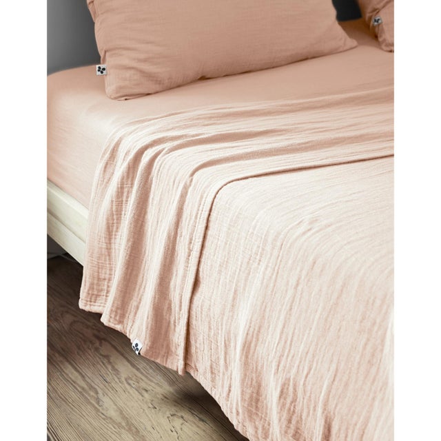 Drap Plat 240 x 300 cm – Double Gaze de Coton Luxe – Gaïa Guimauve