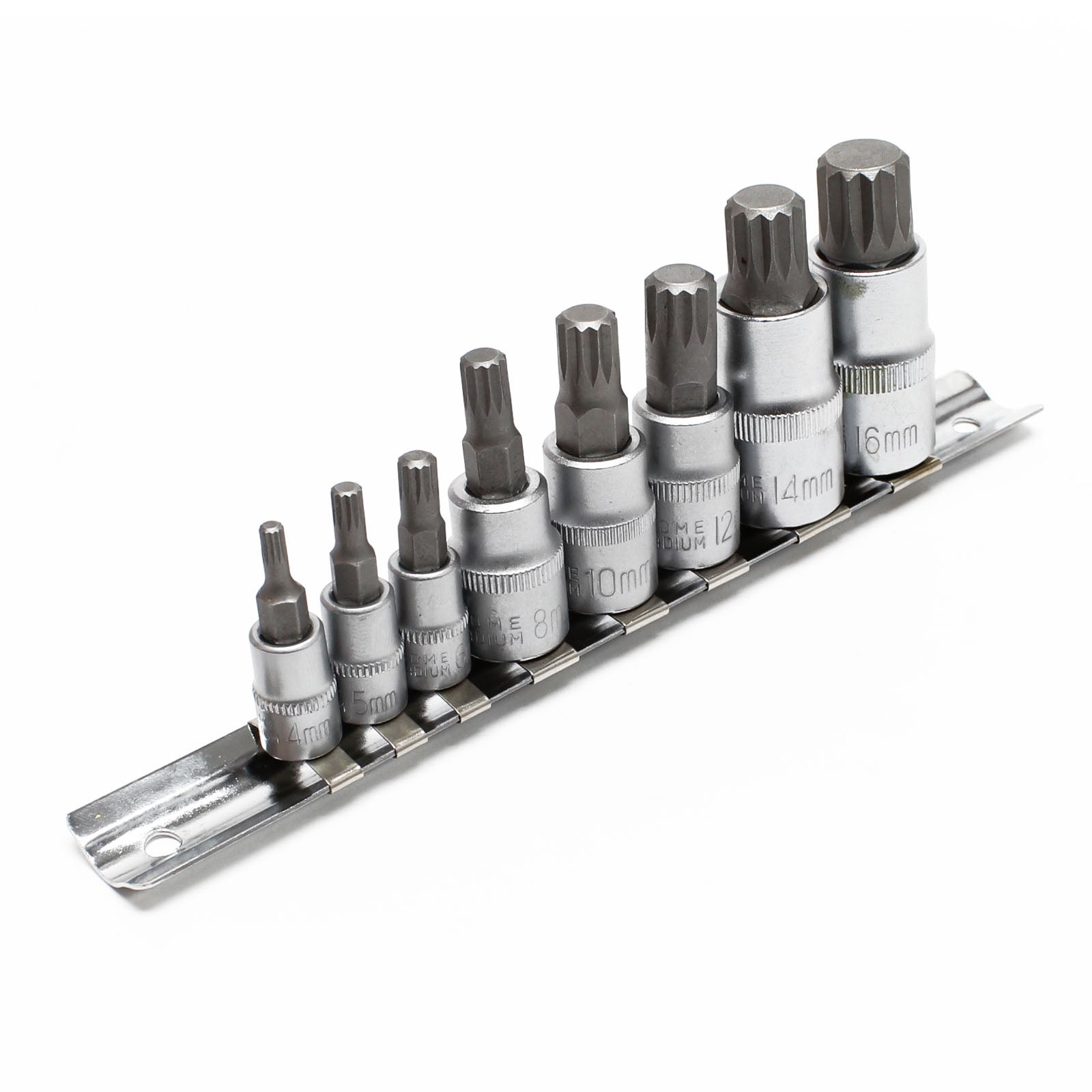 Wiltec Jeu de douilles XZN Denture multiple 8 Pièces M4-M16 Douille Clés Outil Kit - 2