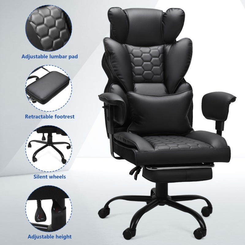 ​​Fauteuil Gamer Ergonomique Haut de Gamme fauteuil de direction chaise de bureau- Inclinable 90°-135° - Soutien Lombaire et Appui 150kg - 3