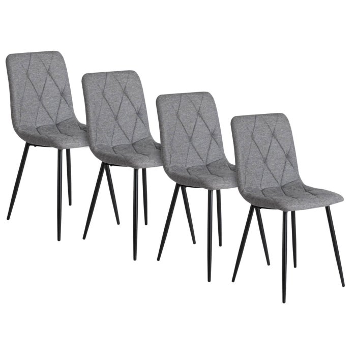 Zestaw Krzesło Tapicerowane Kuchenne Do Jadalni Salonu Loft Szare ROBIN 4x