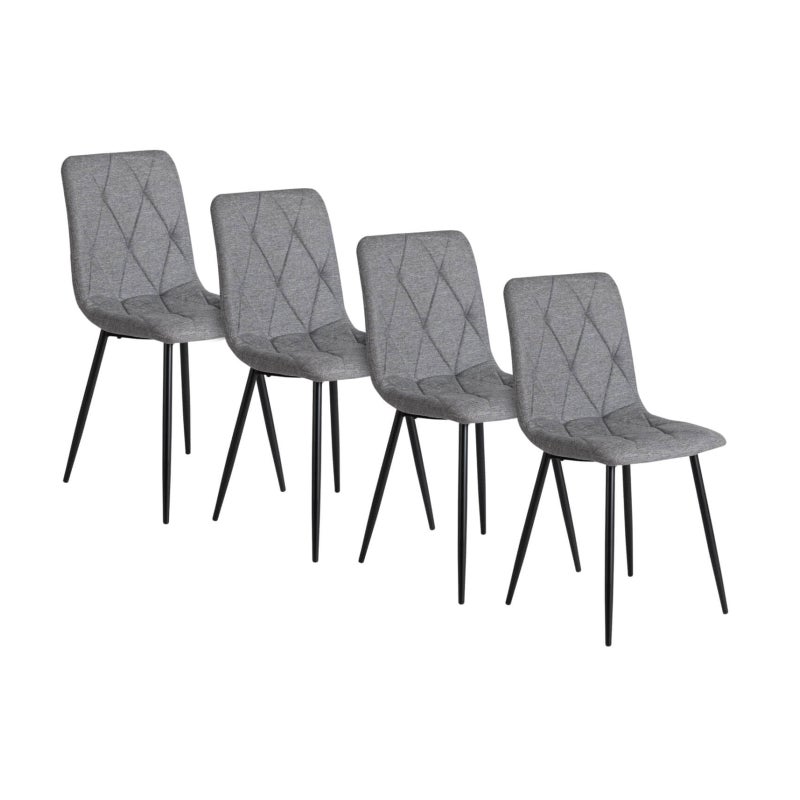 Zestaw Krzesło Tapicerowane Kuchenne Do Jadalni Salonu Loft Szare ROBIN 4x