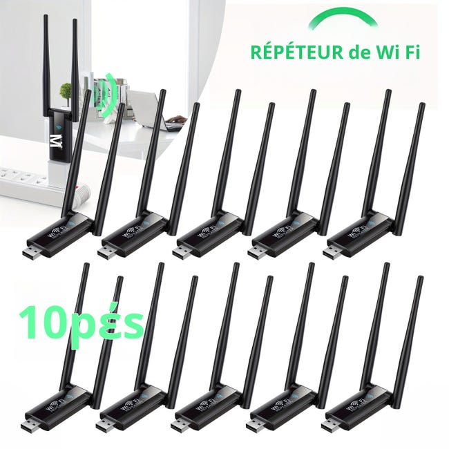 10 bezprzewodowych wzmacniaczy sygnału Wi-Fi, router 300 Mb/s, wzmacniacz sygnału Wi-Fi USB, karta sieciowa daego zasięgu