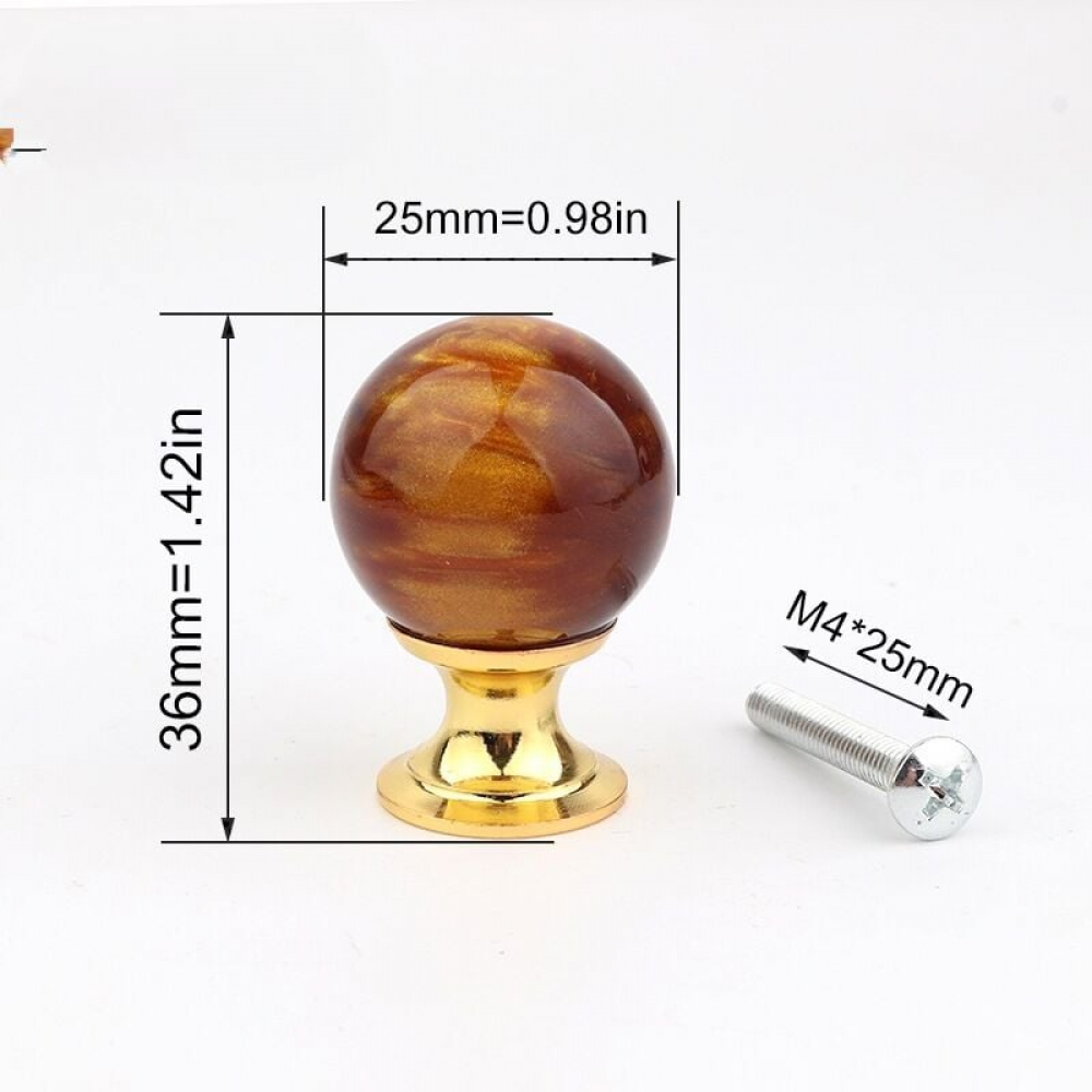 Uchwyty meblowe - do szuflad, szafek - żywiczne - 6 sztuk - 25 mm - brązowe