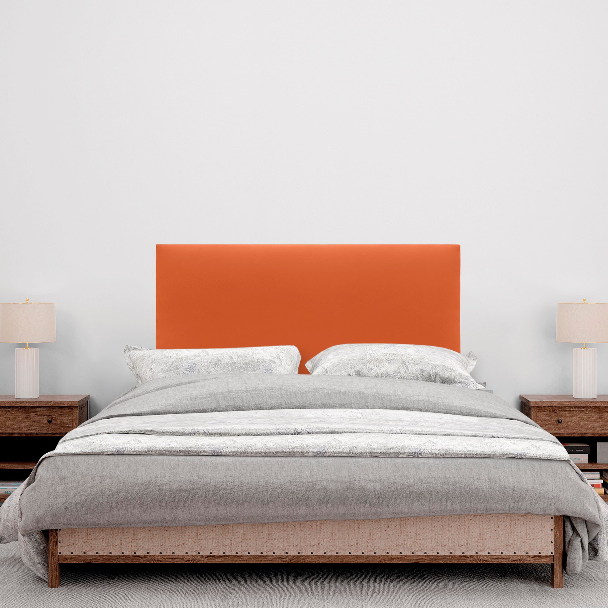 DHOME Cabecero de Polipiel Liso cabeceros Cabezal tapizado Cama (Polipiel Naranja, 105cm (Camas 80/90/105)) - 4