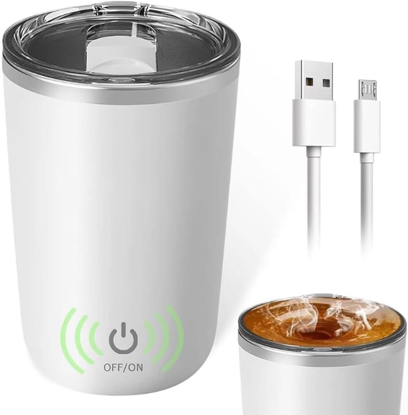 Kubek elektryczny 400 ml – magnetyczny blender termiczny do kawy/białka