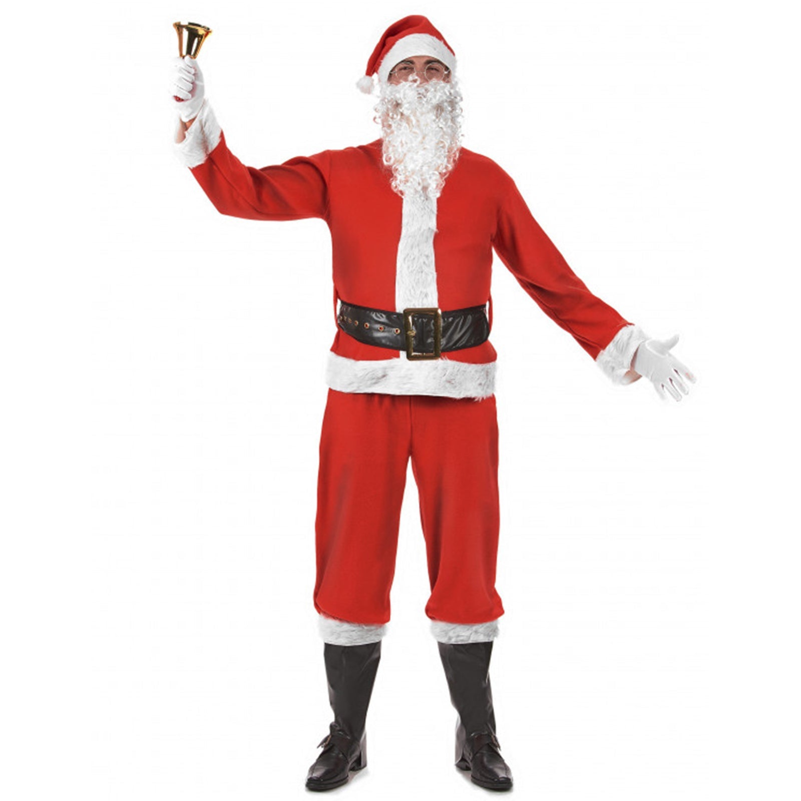 Vestito completo da Babbo Natale per Adulto in velluto rosso e