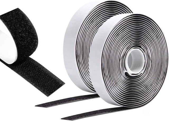 1 zestaw (16 mm * 1 m) czarnej dwustronnej taśmy samoprzylepnej z rzepem, mocna samoprzylepna taśma z rzepem do szycia