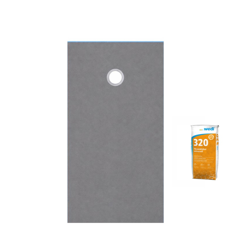 Wedi  Plato De Ducha De Ducha A Baldosas 200 X 100 Fondo Primo Rectangle Flujo Extractivo + Pegamento 320 Azul , Leroy Merlin