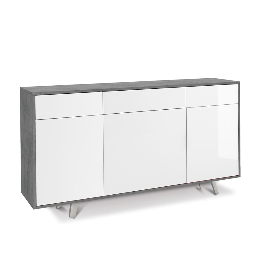 KIT ARMOIRES 3 PORTES 3 TIROIRS Couleur Ciment - 5