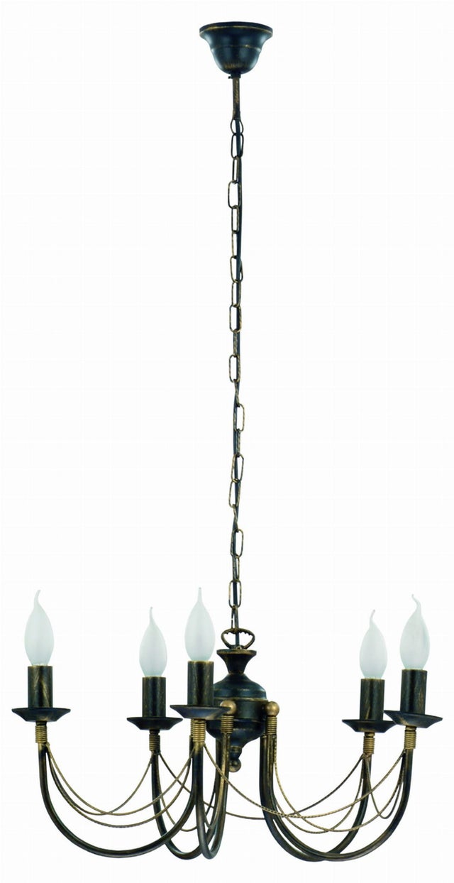 Lampa wisząca Ares czarny patynawany złotem 5xE14x60W wym: 100 x 54 x 54 cm metal Nowodvorski Lighting