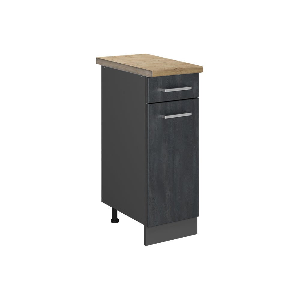Vicco Szafka dolna do kuchni R-Line, Czarny beton, 30 cm BP Dąb