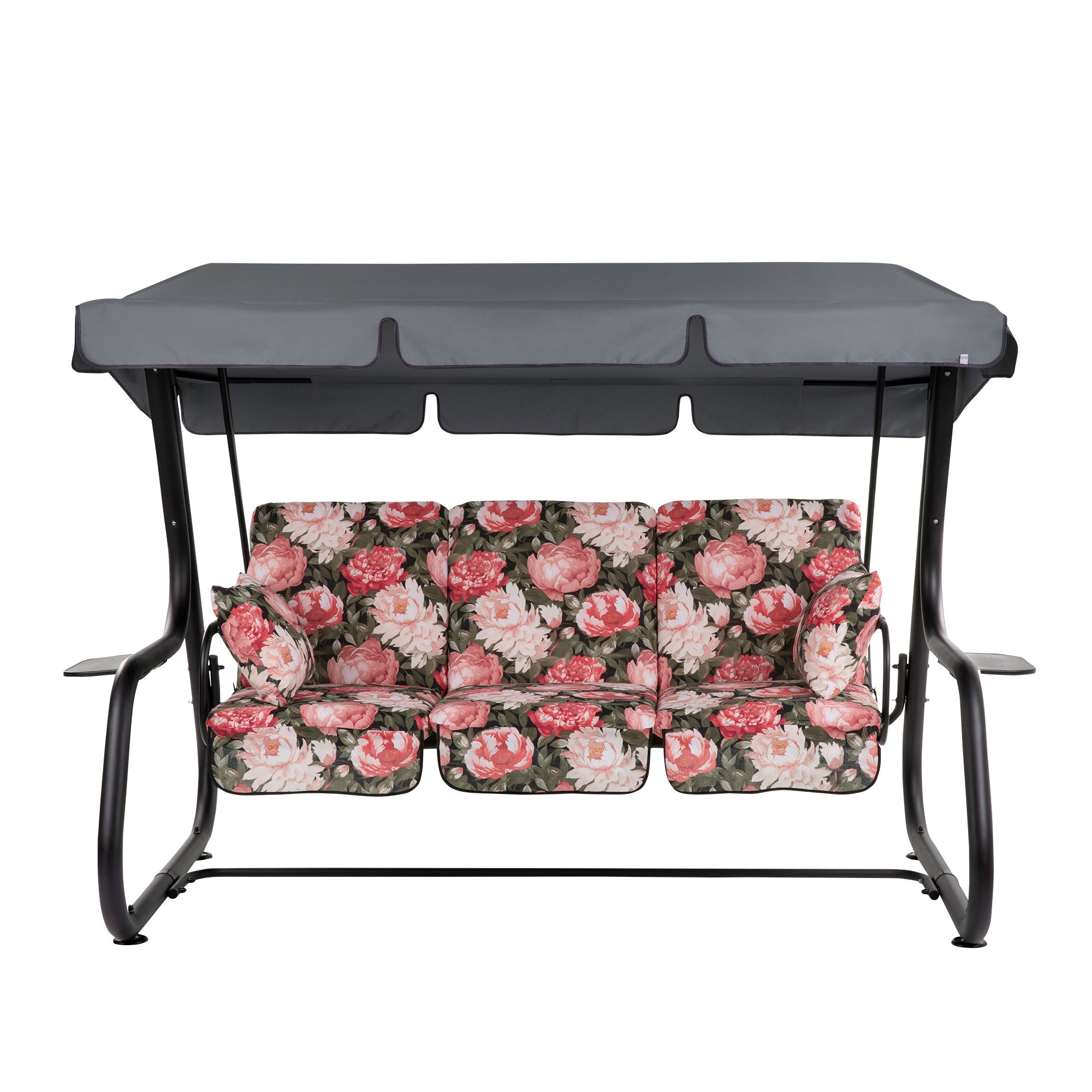 Huśtawka ogrodowa Rimini Black Edition piwonie PATIO