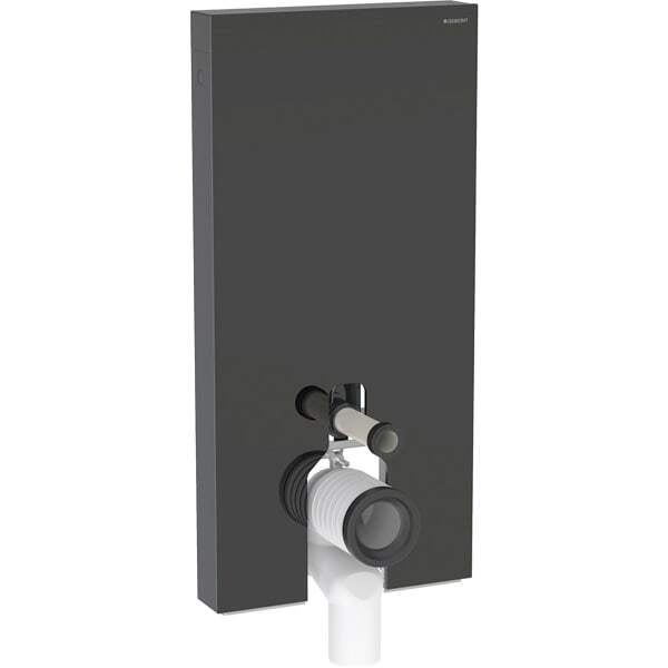 Geberit monolith módulo sanitario para wc de pedestal, 101cm, conexión de agua lateral, con tubo de conexión p, 131.003.sj.6, color: vidrio negro /
