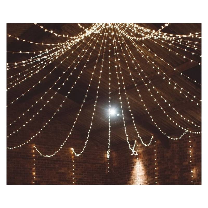Plafond lumineux en étoile 8 guirlandes de 10m 800 led animée blanc chaud IP44 Smart Connect Lotti - 5