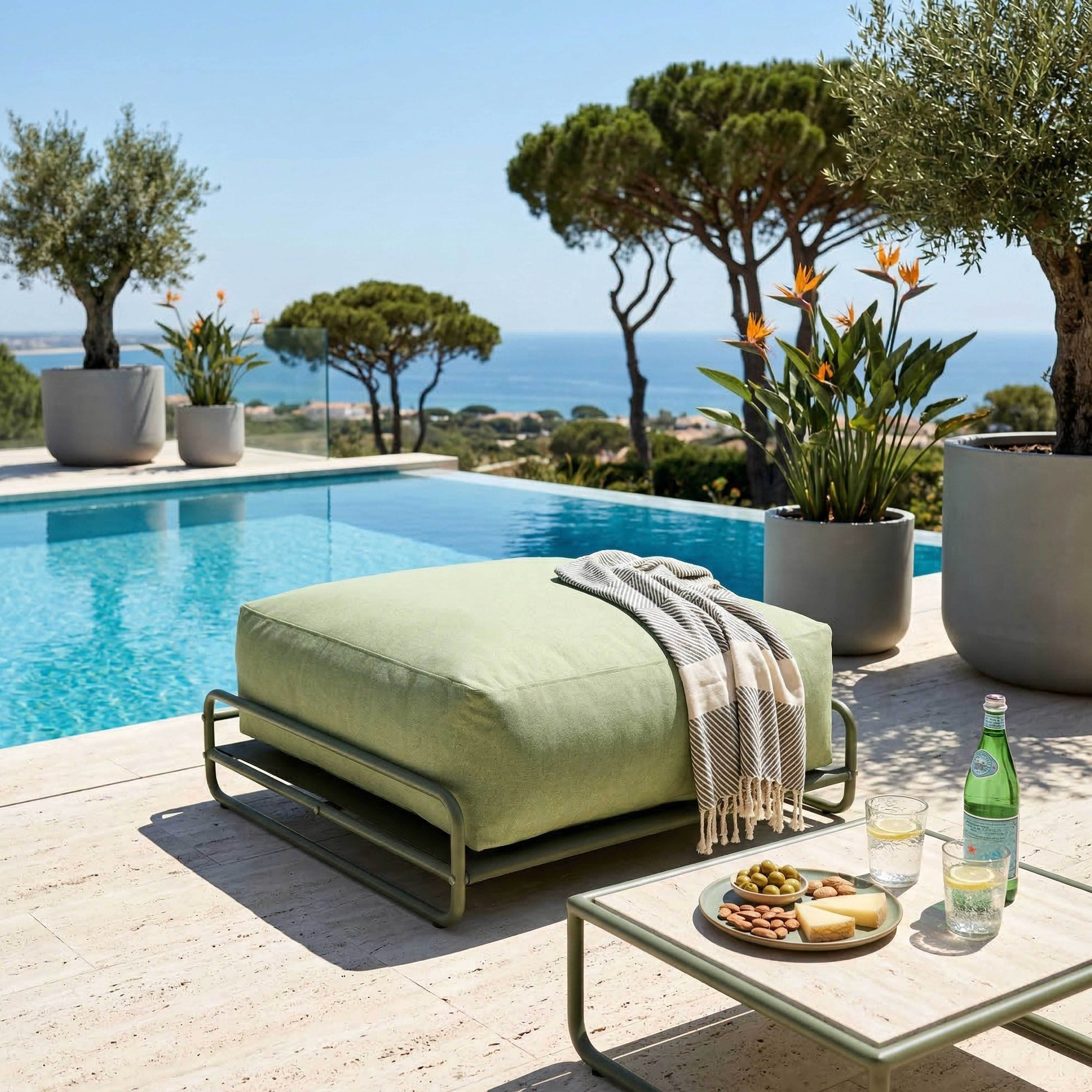 Oviala  Puf Para Muebles De Jardín Modulares Con Estructura Cactus, Mixi Verde , Leroy Merlin