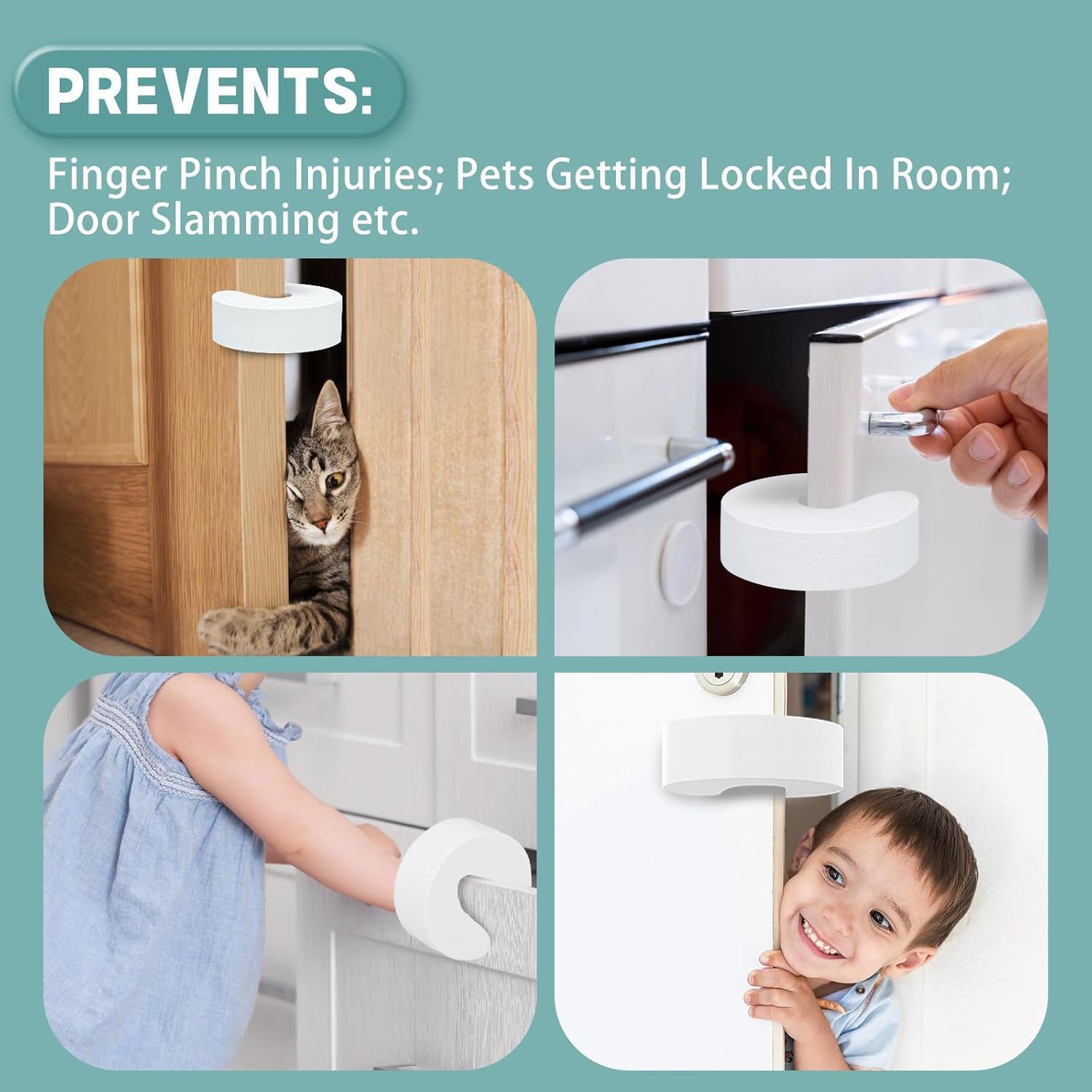 [2,2CM] 8 Pcs Amortisseur Bloque Porte,Bloc Porte Sécurité Bébé,Stop-Porte Mousse,Protection Doigt Enfant Securite - 5