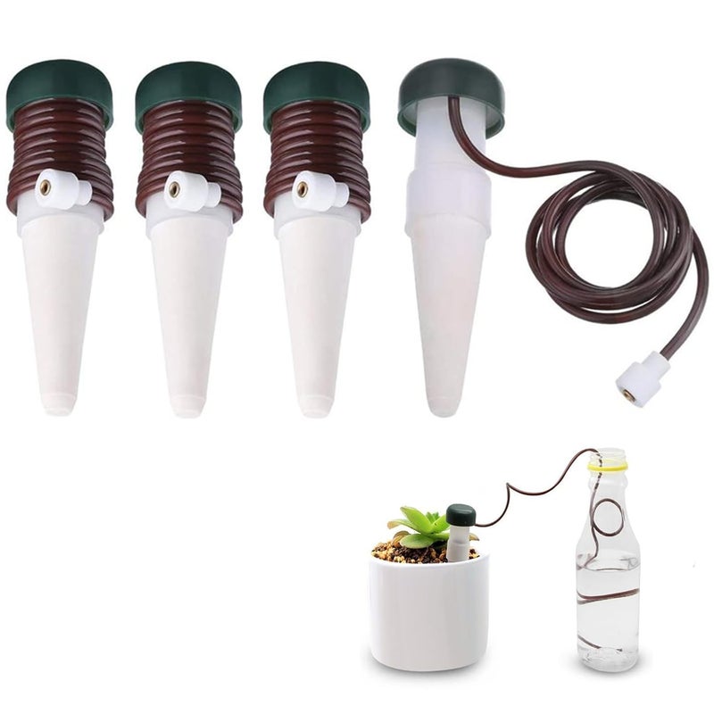Zestaw do automatycznego podlewania roślin, 4-elementowy system samonawadniający, dozownik nawadniania kropelkowego do roślin ogrodowych, roślin