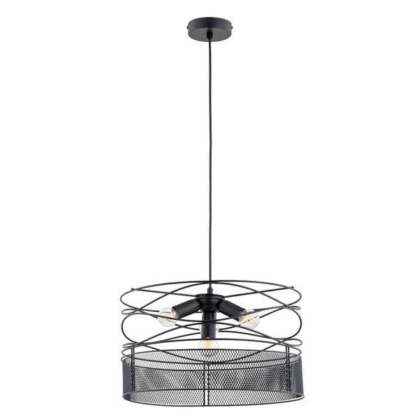 Lampa wisząca Diuk czarna 4xE27x15W industrialna wym: 85 x 39,5 x 39,5 cm metal Alfa