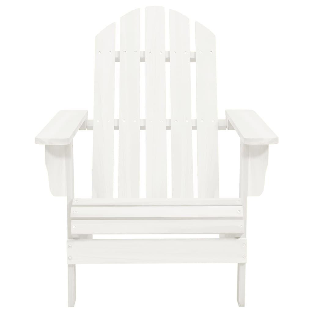 Chaise de jardin | Siège de Terrasse | Chaise d'extérieur Adirondack avec pouf et table Sapin Blanc CFW598799 - 9