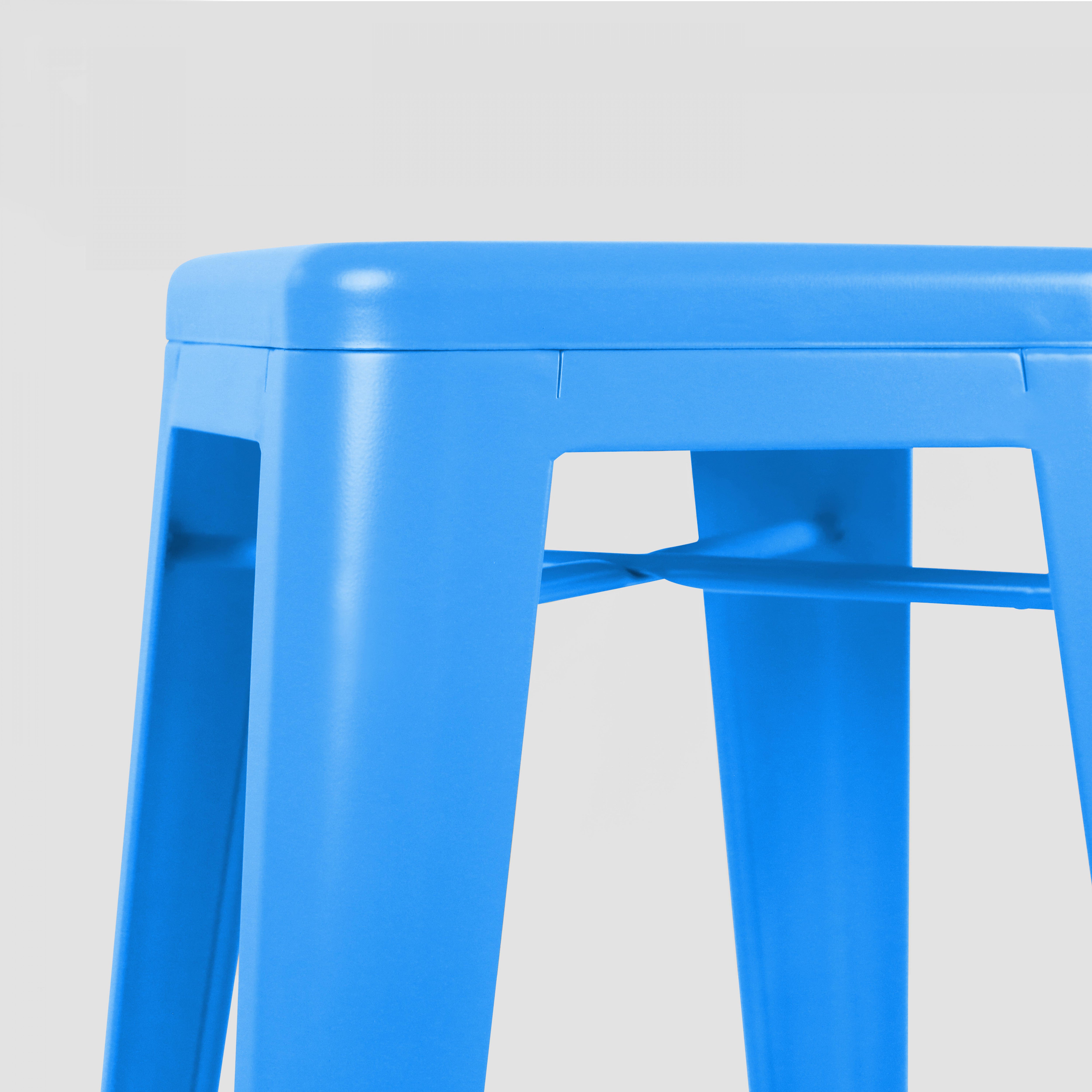 Lot de 4 tabourets de bar en acier bleu mat - 5
