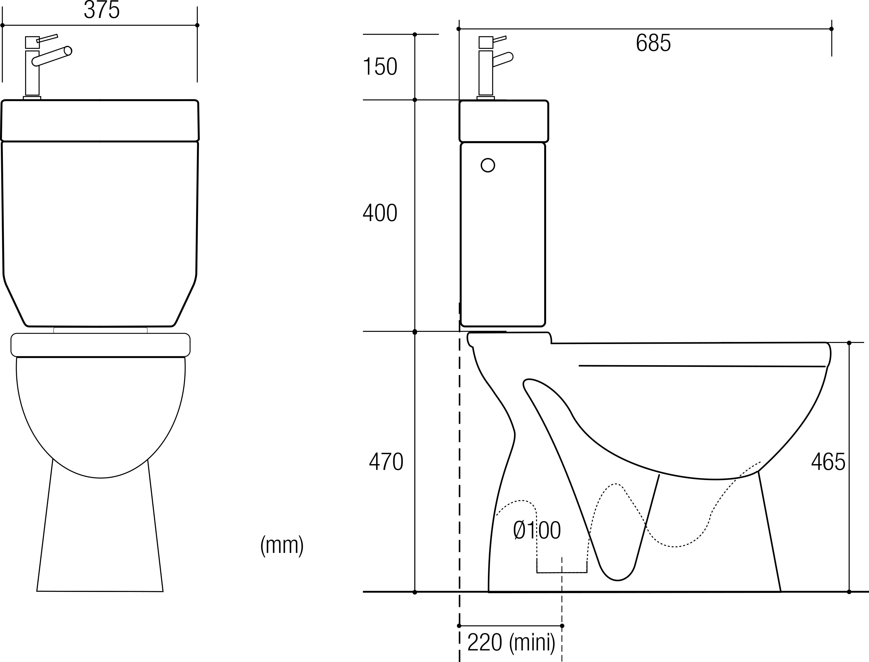 Wc Sortie Verticale Avec Lave Main