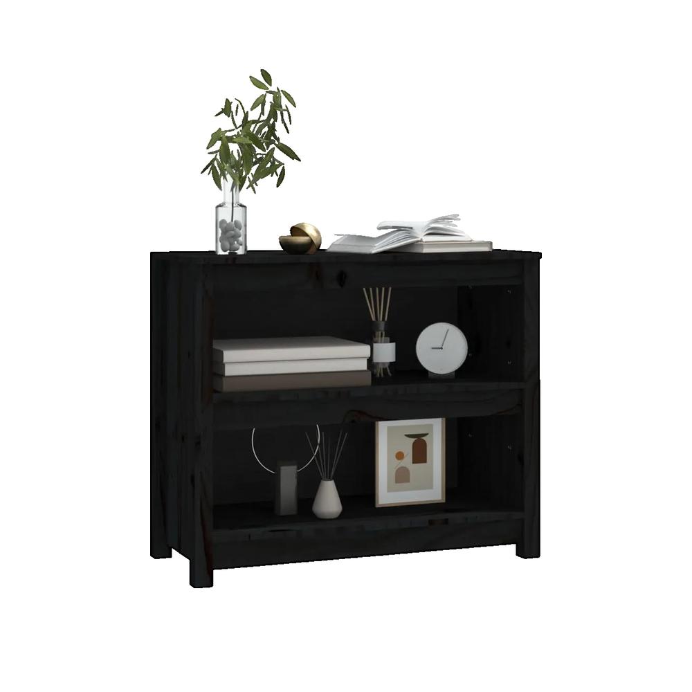 Biblioteczka vidaxl Lite drewno sosnowe 80x35x68 cm czarna