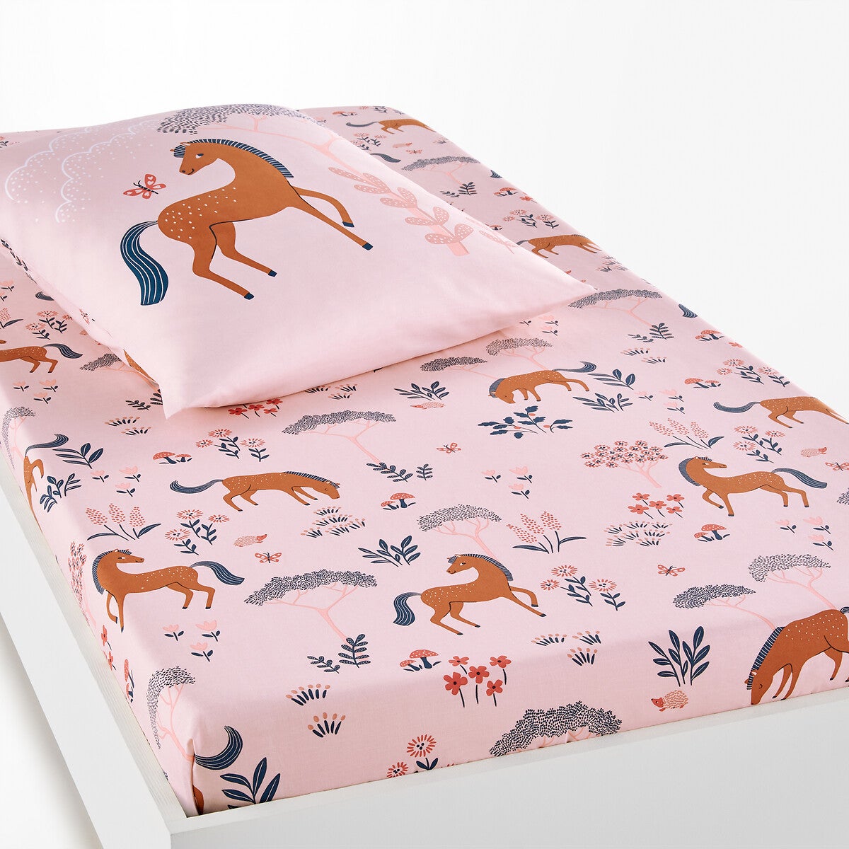 Drap housse coton, Bagatelle - Imprimé rose - 90 x 190 cm - 4