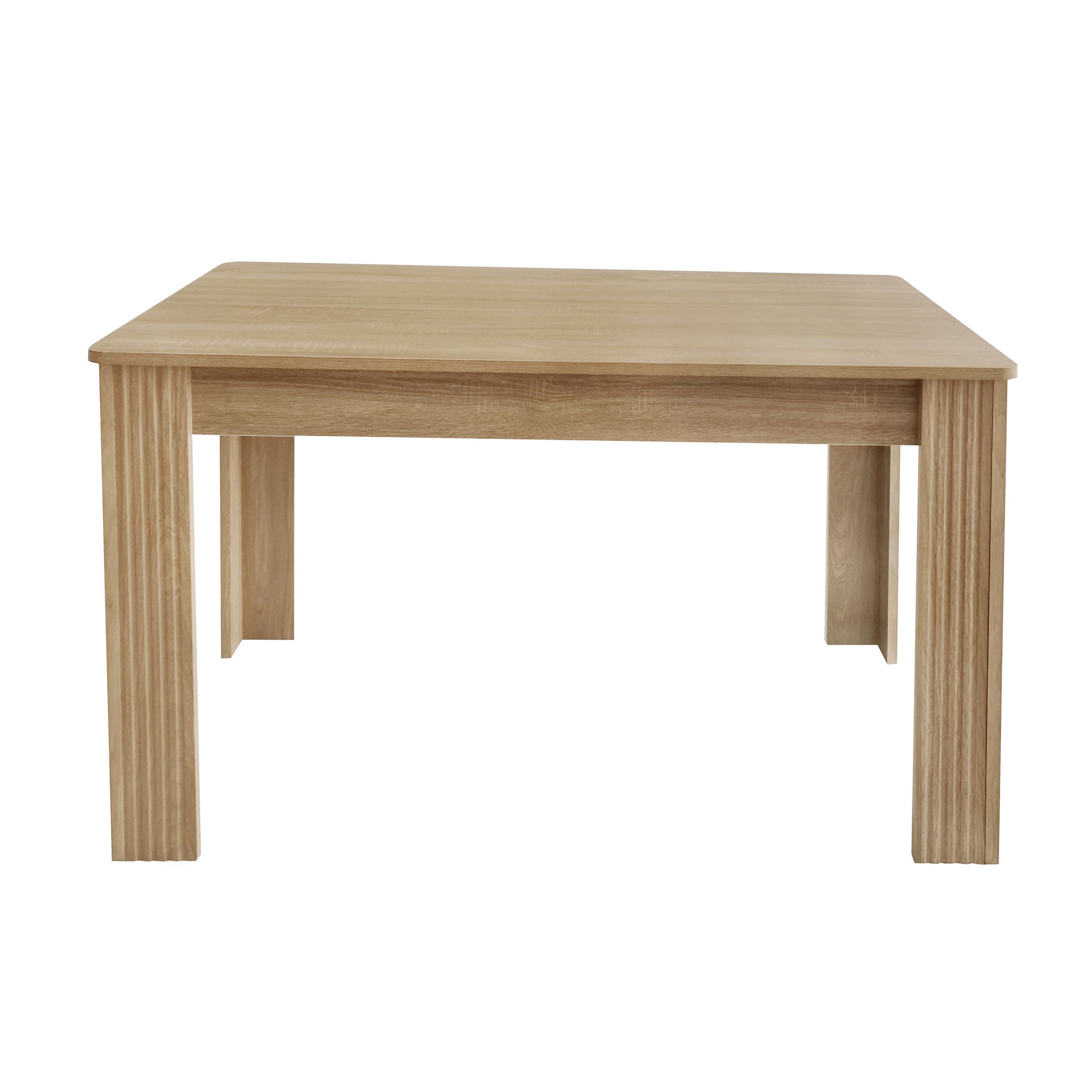 Mesa de comedor rectangular para 6 cubiertos, tablero de partículas, estilo rústico, color roble, 117 x 68 x 75 cm - 7