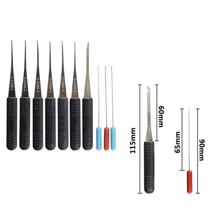 Kit de 11 Outils d'Extraction Professionnelle pour Clés Cassées dans les Serrures et Cylindres Domestiques ou Automobiles - 3
