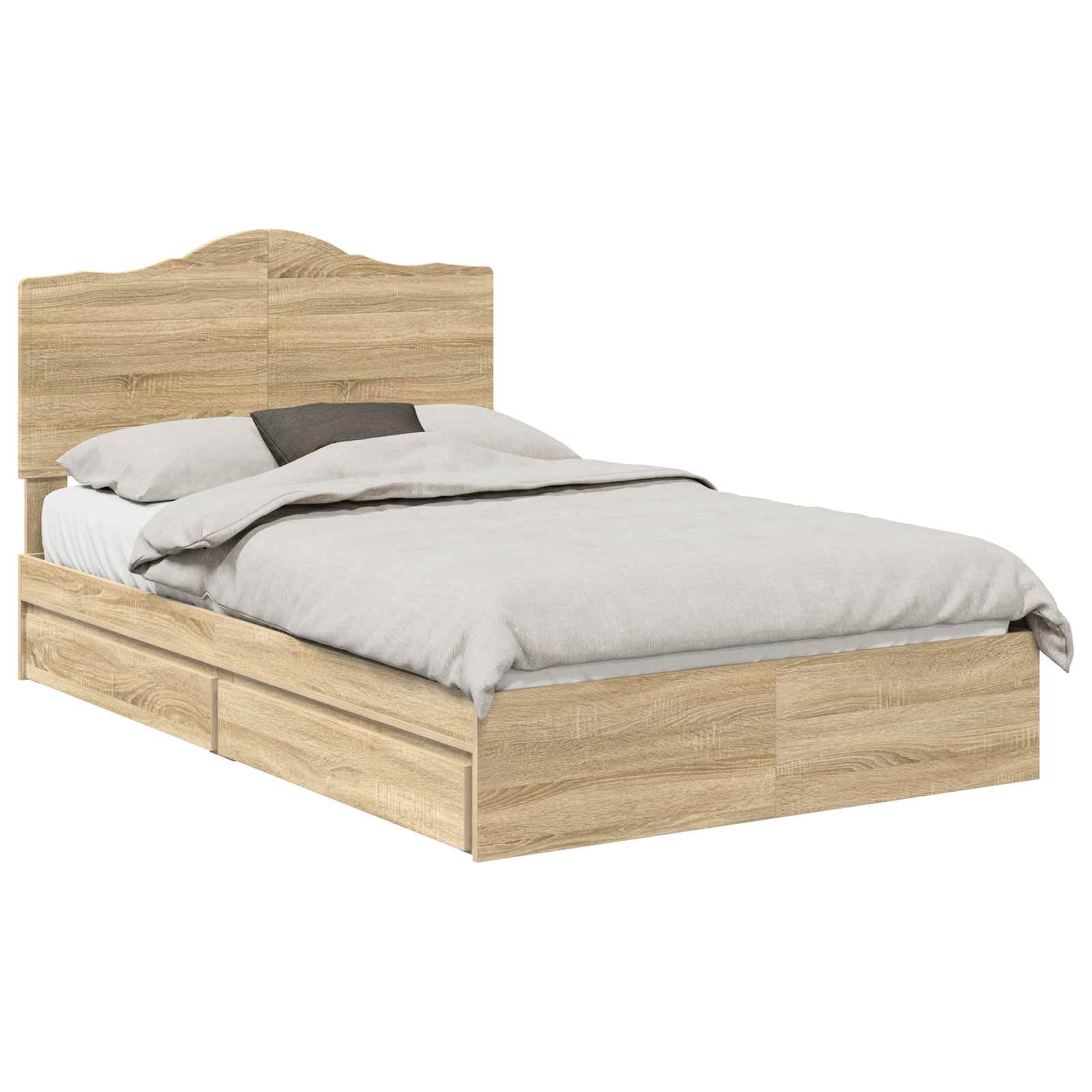 Lit de Rangement Chêne 120 x 200 cm Bois d'ingénierie - 2