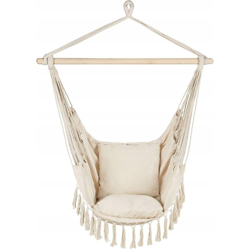 Krzesło brazylijskie z poduszką beż