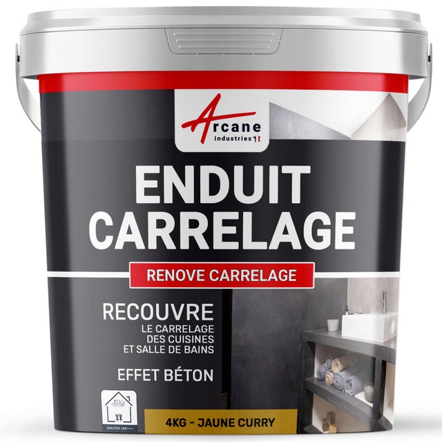 Enduit carrelage pour Mur et Sol - RENOVE CARRELAGE - 4 kg (environ 2,6 m²) Curry - ARCANE INDUSTRIES