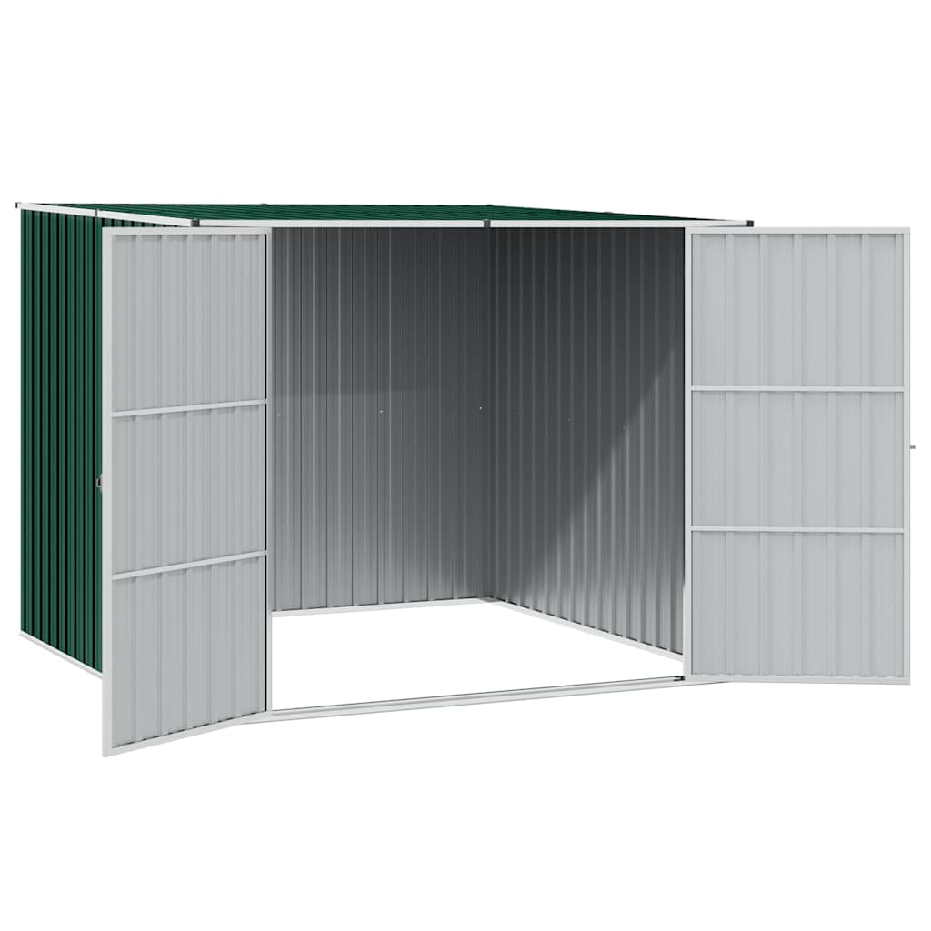 Abris de Jardin acier galvanisé 195x198x159 cm grand rangement outils jardin mobilier, portes doubles toit incliné pour terrasse extérieur - 6