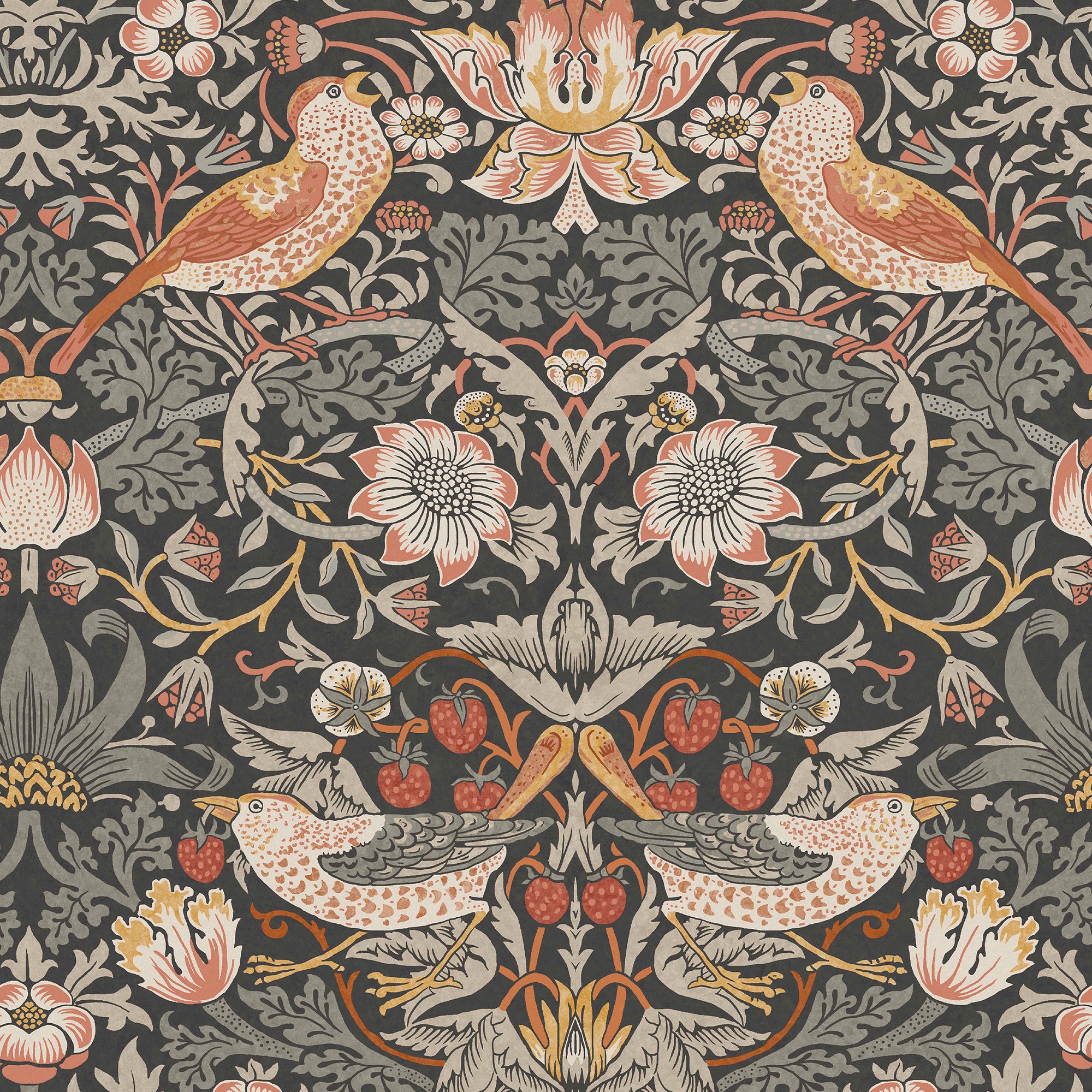 William Morris at Home Tapeta flizelinowa Złodziej truskawek Czarny jak węgiel drzewny 10 m x 52 cm - 4