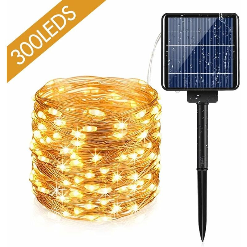 Zewnętrzna lampa solarna girlanda 10M 100 LED z 8 trybami oświetlenia, wodoodporny łańcuch świetlny solarny do ogrodu, na taras, balkon, podwórze