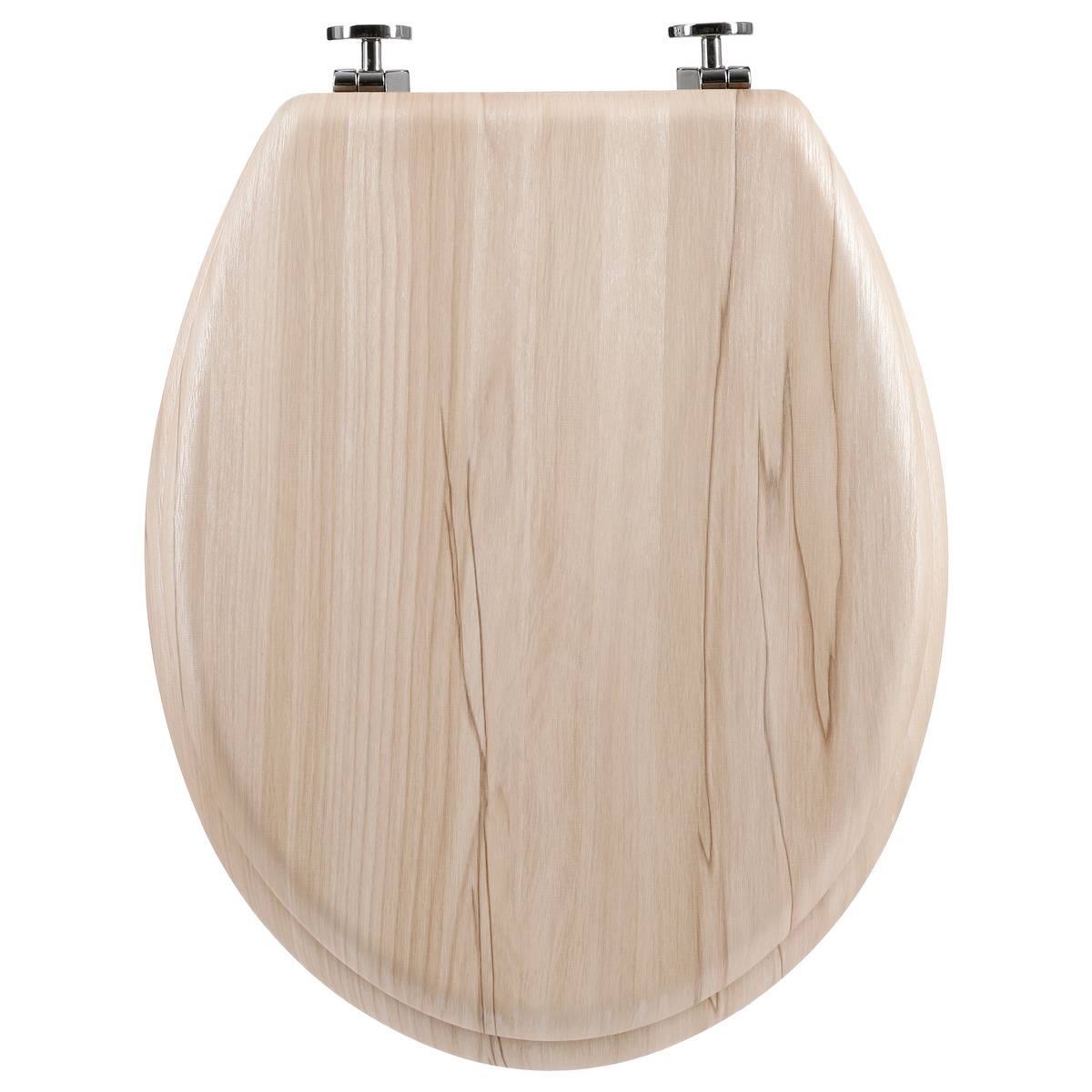 Abattant WC En MDF Effet Bois Strata – Naturel Et Facile à Poser (46 Cm)