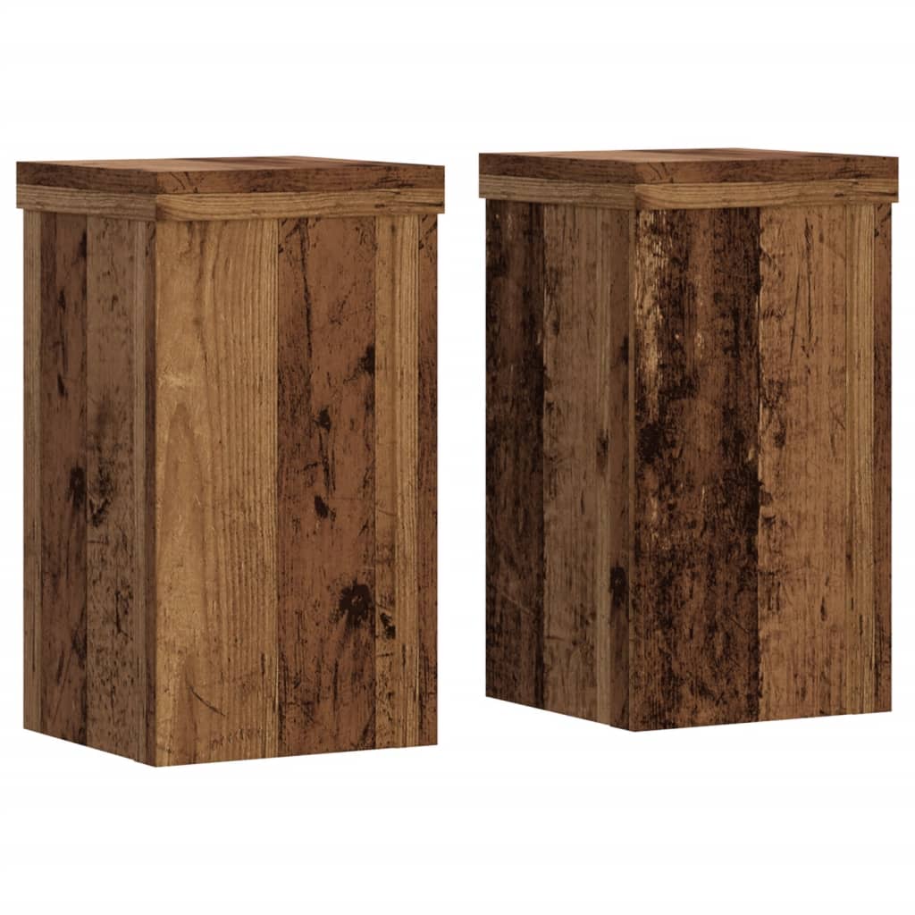 Support de plantes, 2 pièces, bois ancien, 10 x 10 x 18 cm - 2