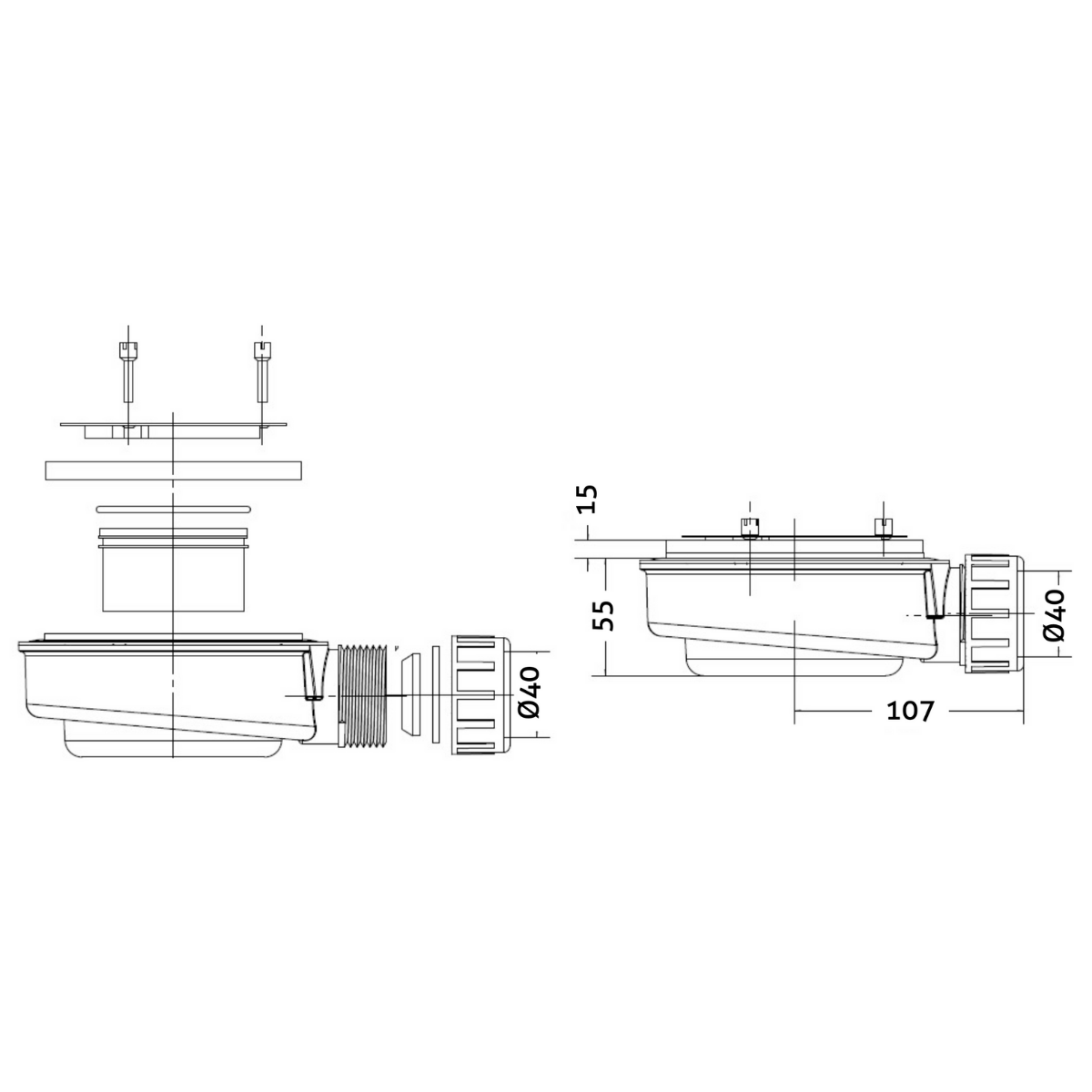 Receveur de Douche Extraplat 180x80x3cm Blanc en Résine Minérale - Antidérapant, Texture Ardoise - MAGNUS LAVABERG - 7