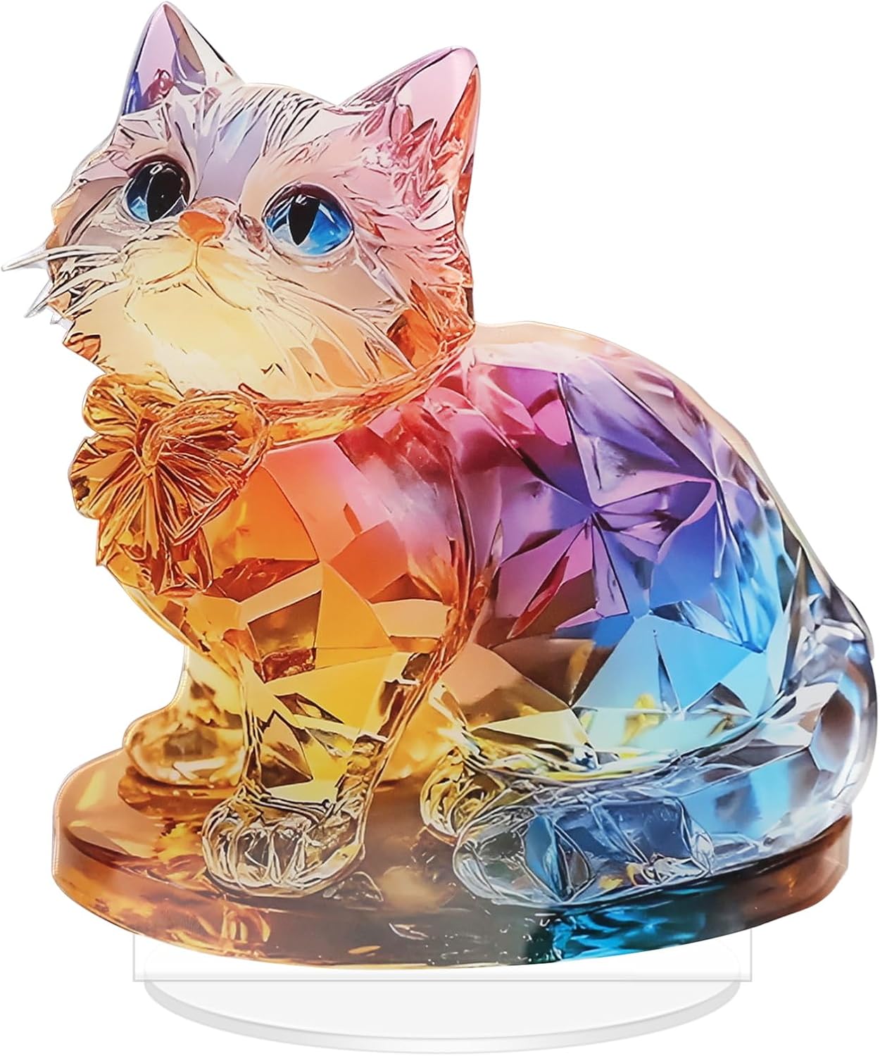 Kolorowy, dekoracyjny panel akrylowy na biurko w kształcie kotka, dekoracja biurka 2D w kształcie kota