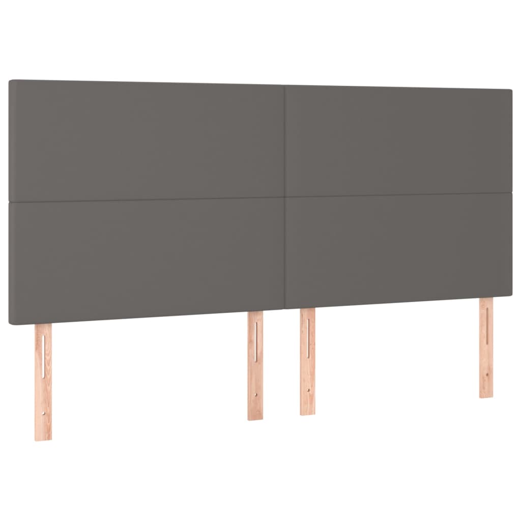 Maison Exclusive - Tête de lit à LED Gris 200x5x118/128 cm Similicuir - 9