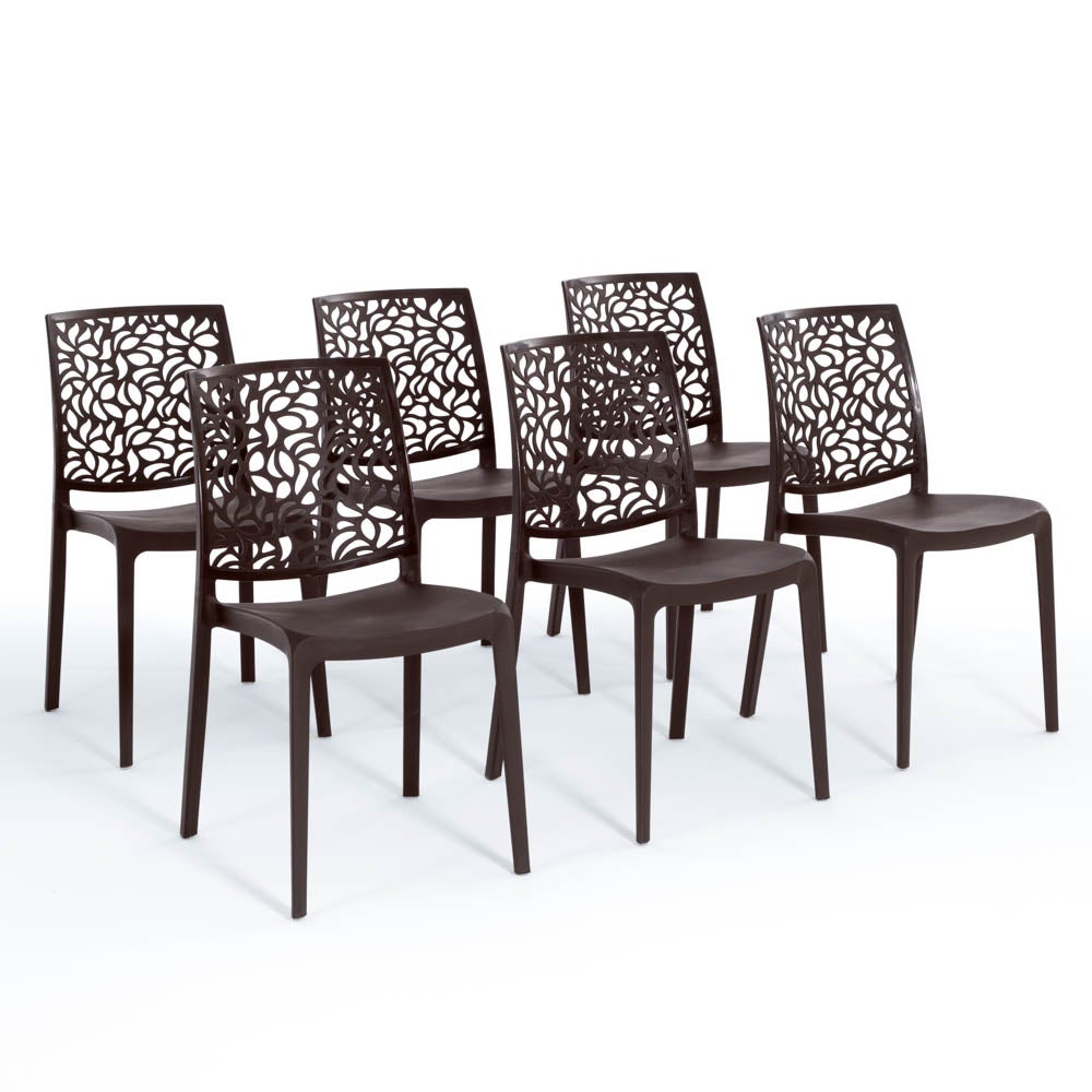 2 Sedie Impilabili In Polipropilene, Fibra Di Vetro E Lana