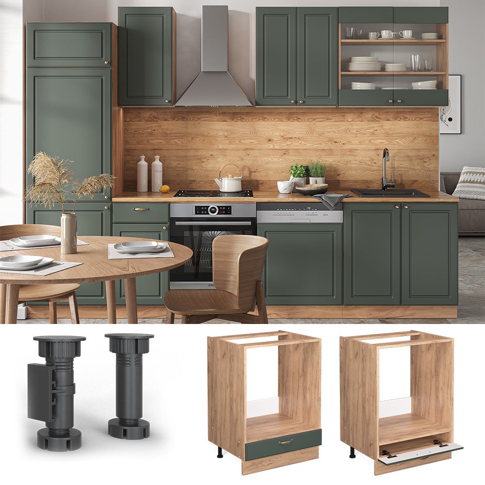 Vicco Meuble pour four Fame-Line, Vert Or Campagne, 60cm sans PT - 2