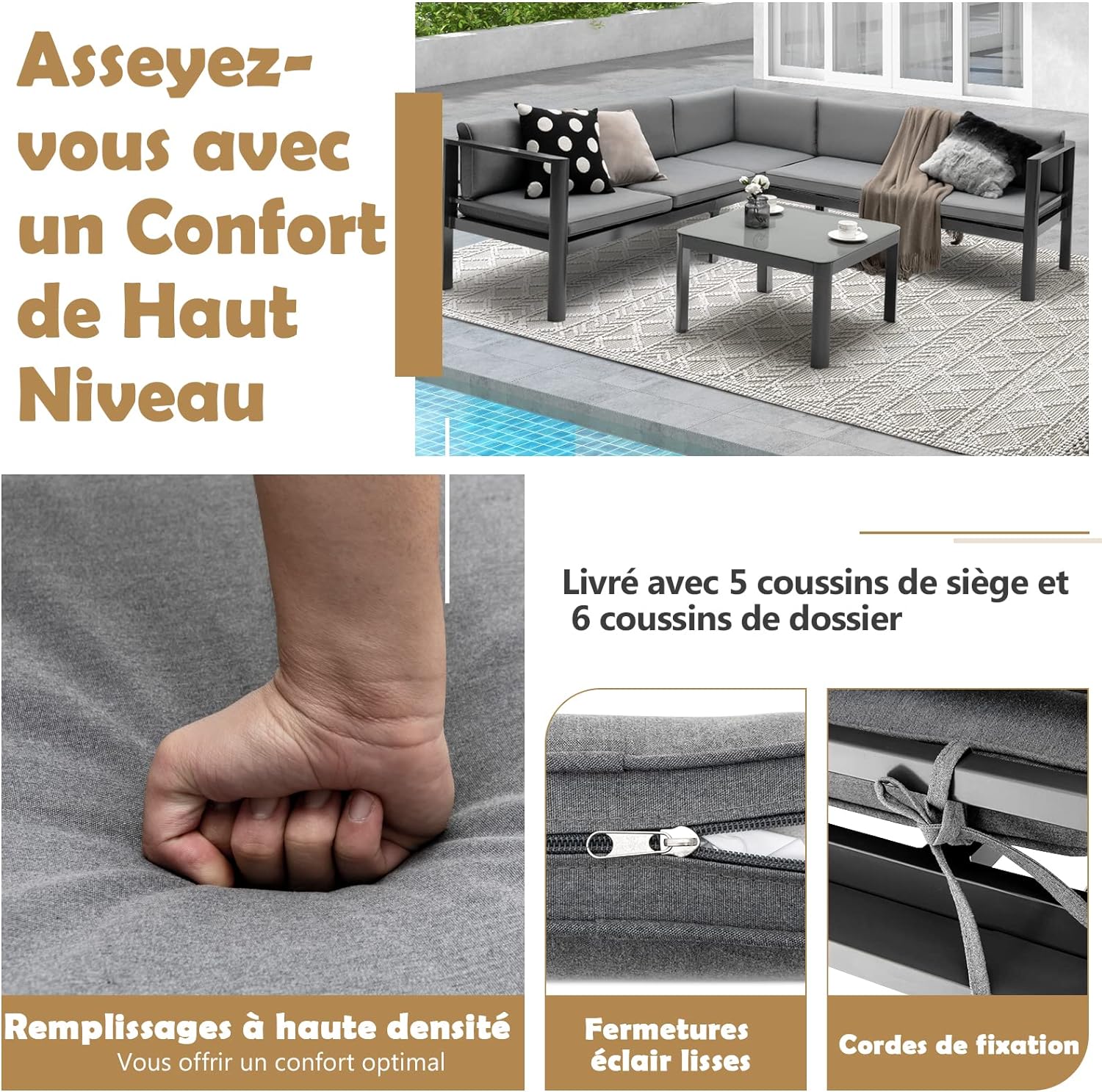 Ensemble Bistro De Jardin 3 Pièces Pliables Design Contemporain Table