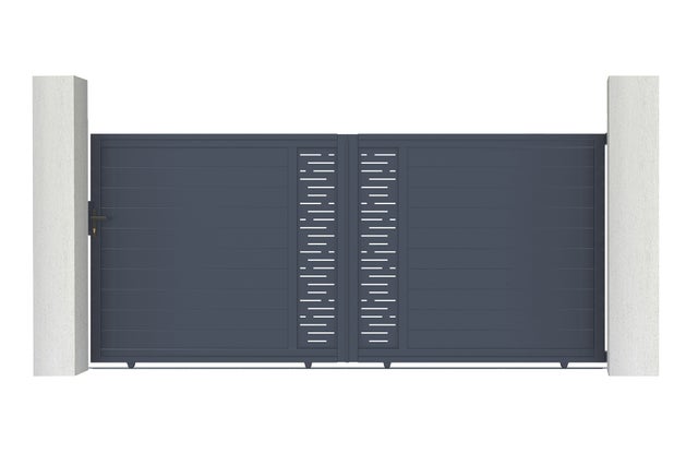 Portail coulissant 4m ARLBERG H.180cm aluminium gris