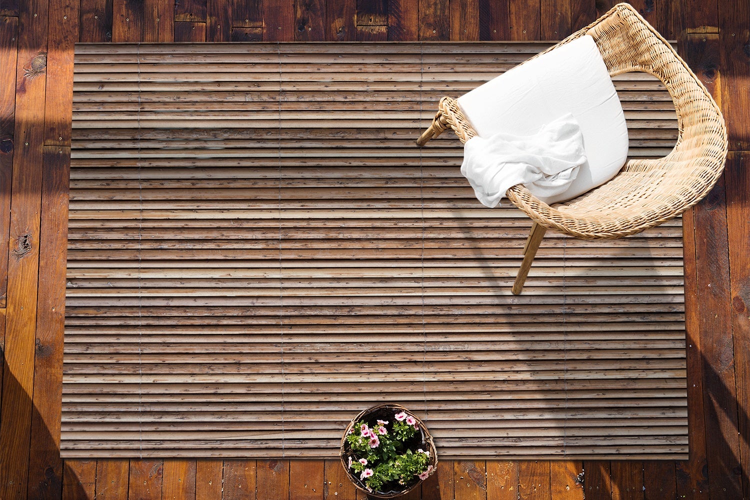 Mata winylowa bambusowy wzór styl naturalny dywan winylowy do przedpokoju dekoracyjny 150x225 cm – Tulup - 4