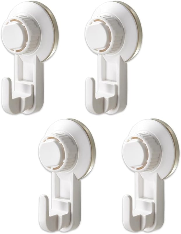4 sztuki haczyków z przyssawką próżniową, mocne haczyki z przyssawką bez wiercenia, wielokrotnego użytku, wodoodporne haczyki do kuchni i łazienki, m