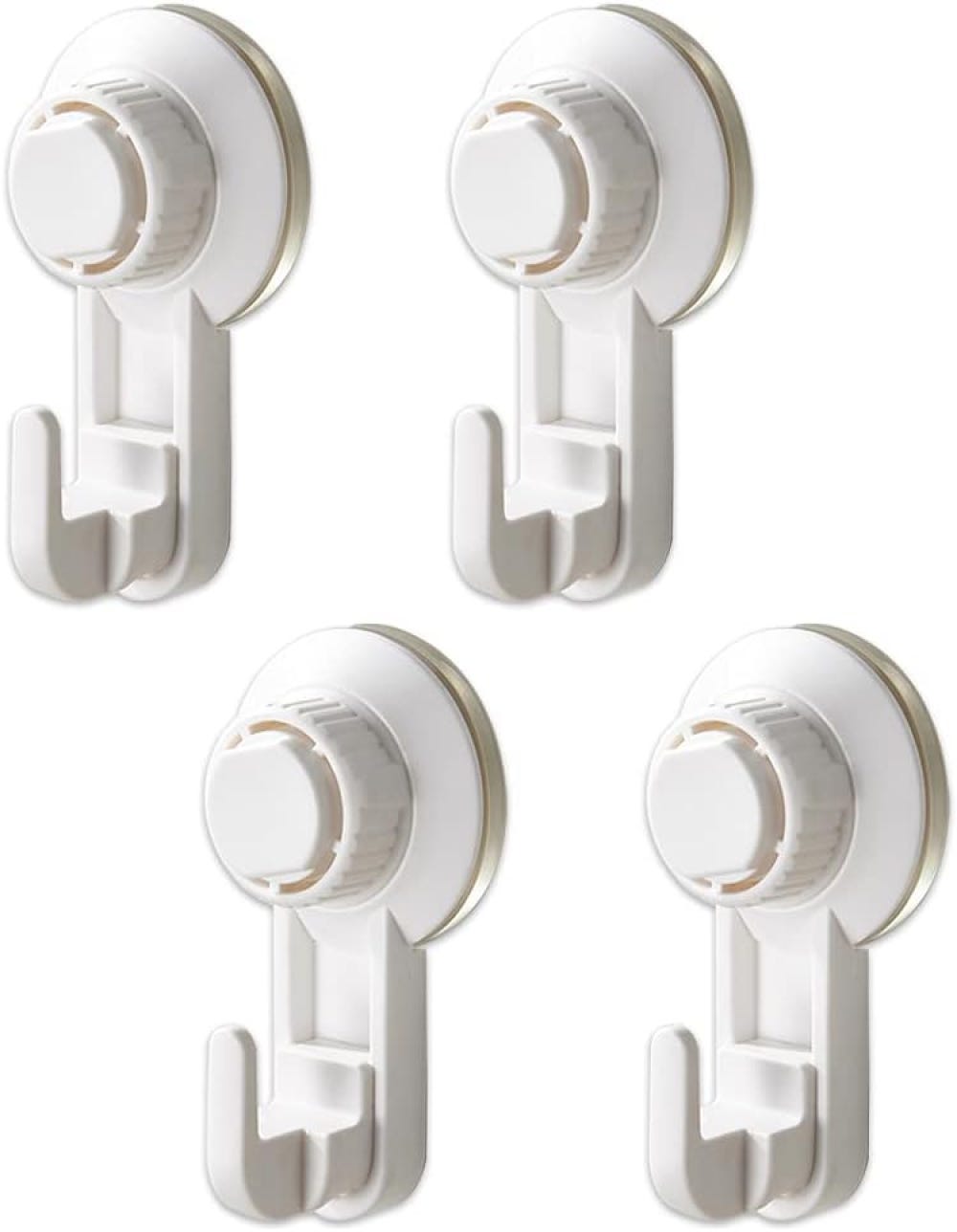 Ganchos Ventosa 4 Unidades | Sin Taladro, Soportan Hasta 5 Kg | Para Baño Y Cocina | Blanco Impermeable | Fácil Instalación
