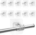 10 Pièces Supports Tringle Rideaux Auto-Adhésifs Transparents - Sans Percage Salle De Bain Chambre