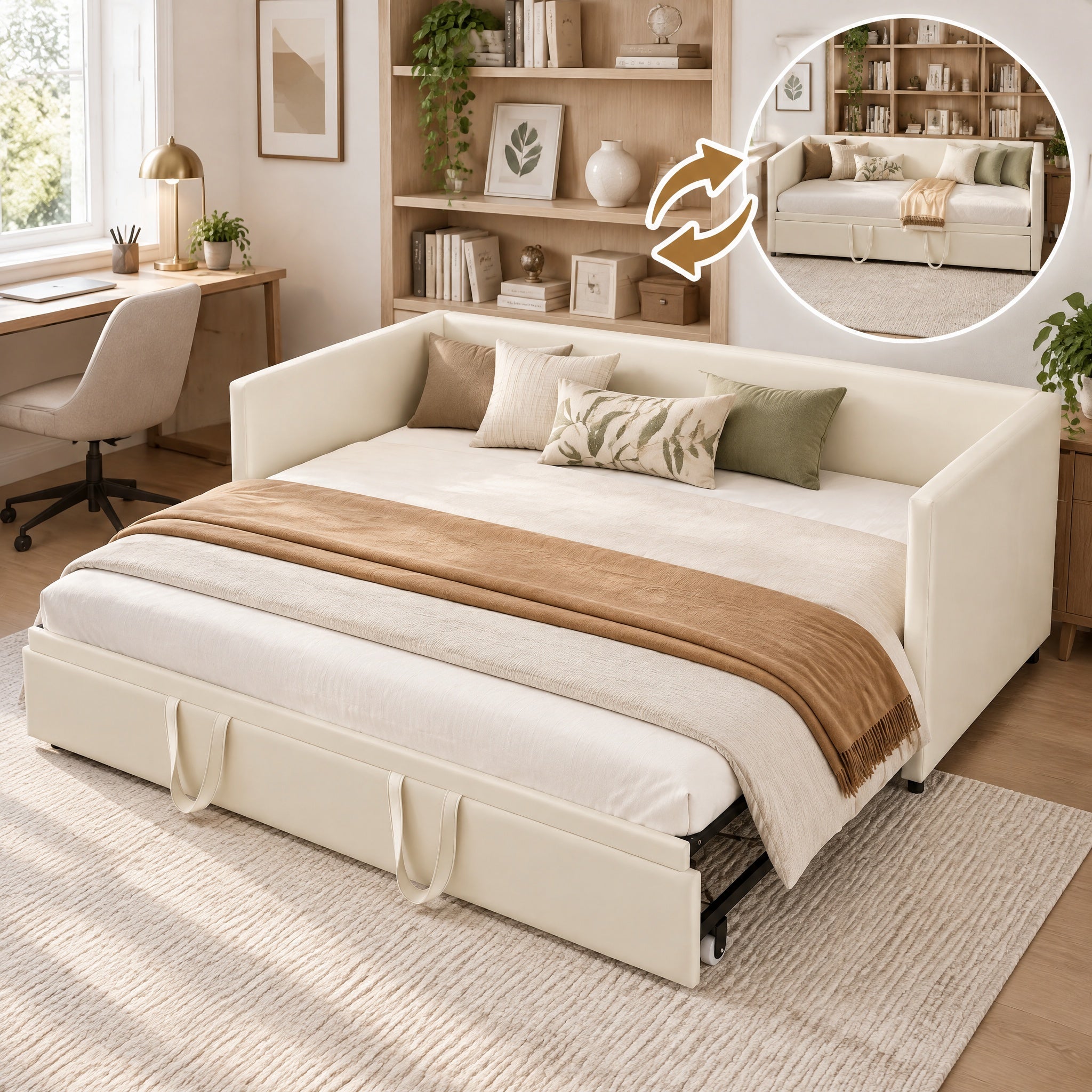 Divano letto 2 posti convertibile 90/180x200 cm, divano letto per 2 ...