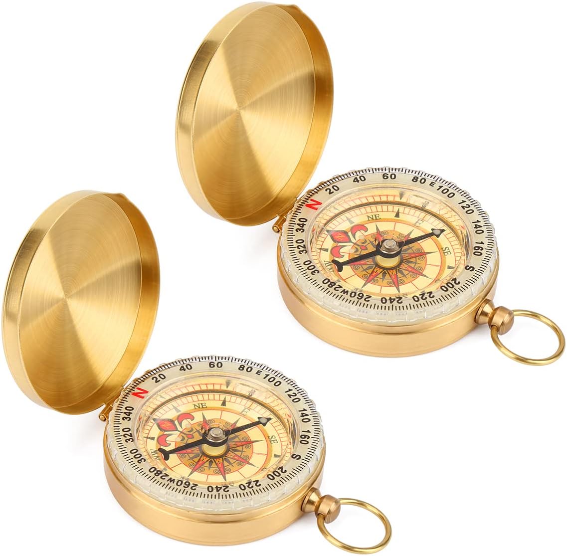 Boussole Pliable De Poche, Portable En Laiton Style Montre Porte-clés Boussole Pour Camping Randonnée Escalade Outils